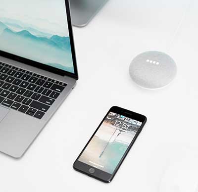 Laptop with a phone