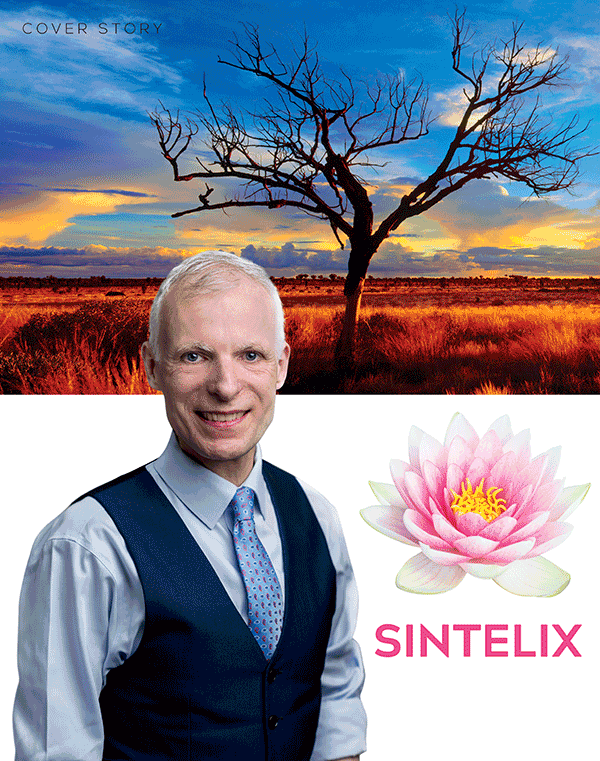 Daniel McMichael, sunset, Australian countryside, Sintelix logo Daniel McMichael, sunset, Australian countryside, Sintelix logo