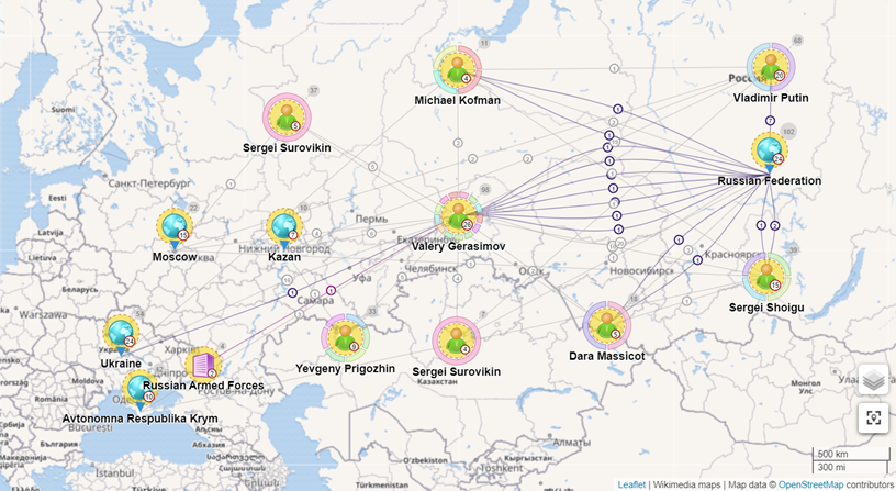 Sintelix map view with network super-imposed over the top